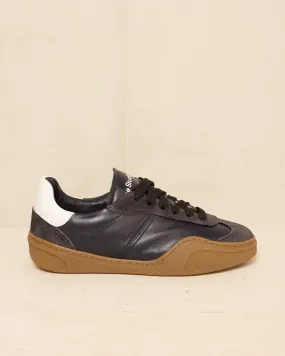 Anthracite Leather and Suede Sneakers