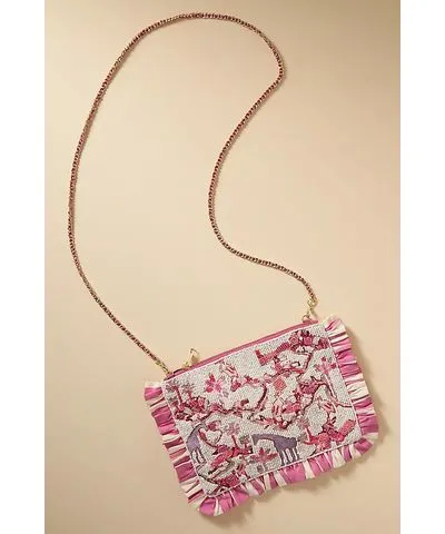 Anthropologie Beaded Toile Clutch