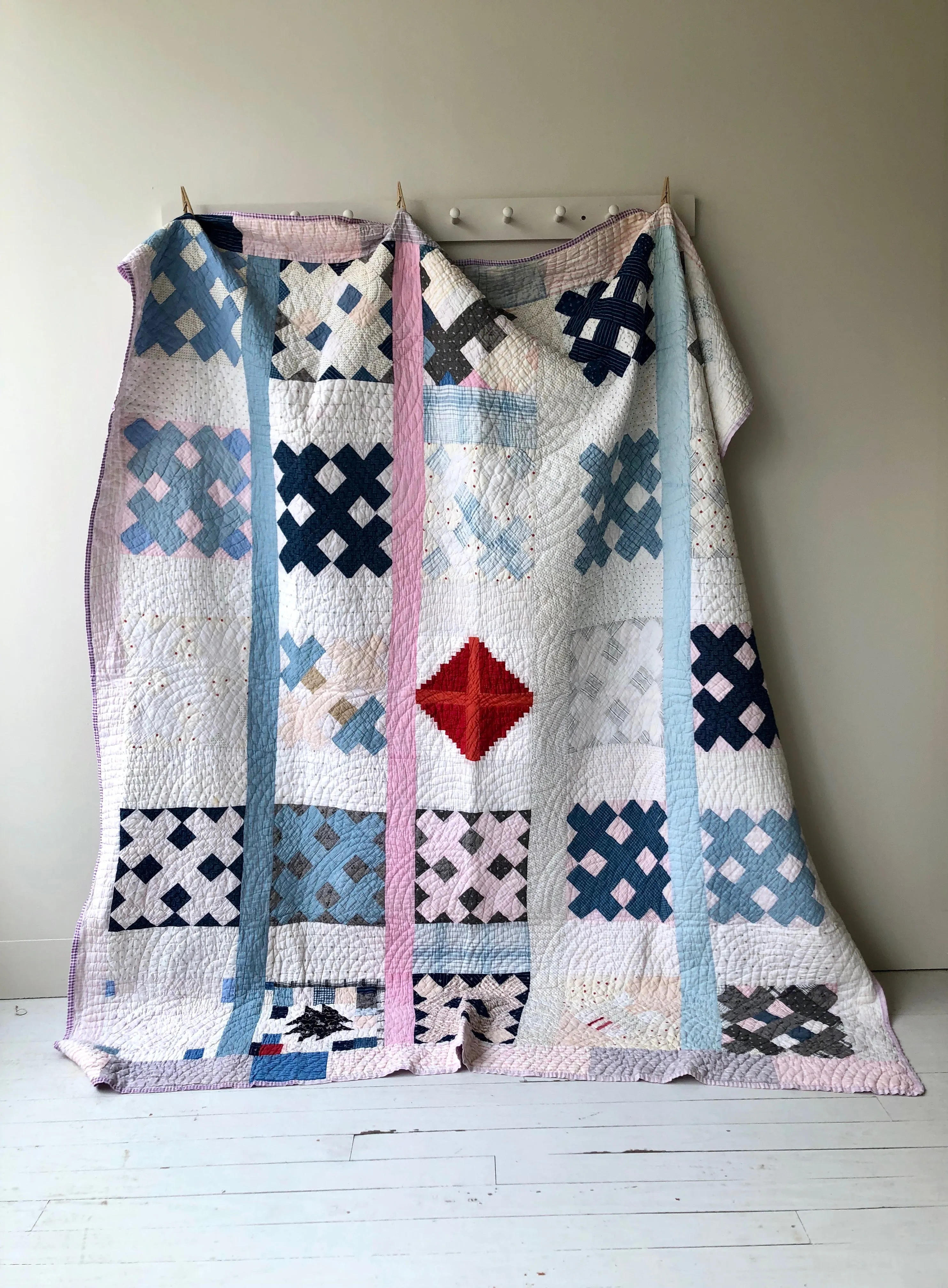 Antique 1900s Double T Quilt