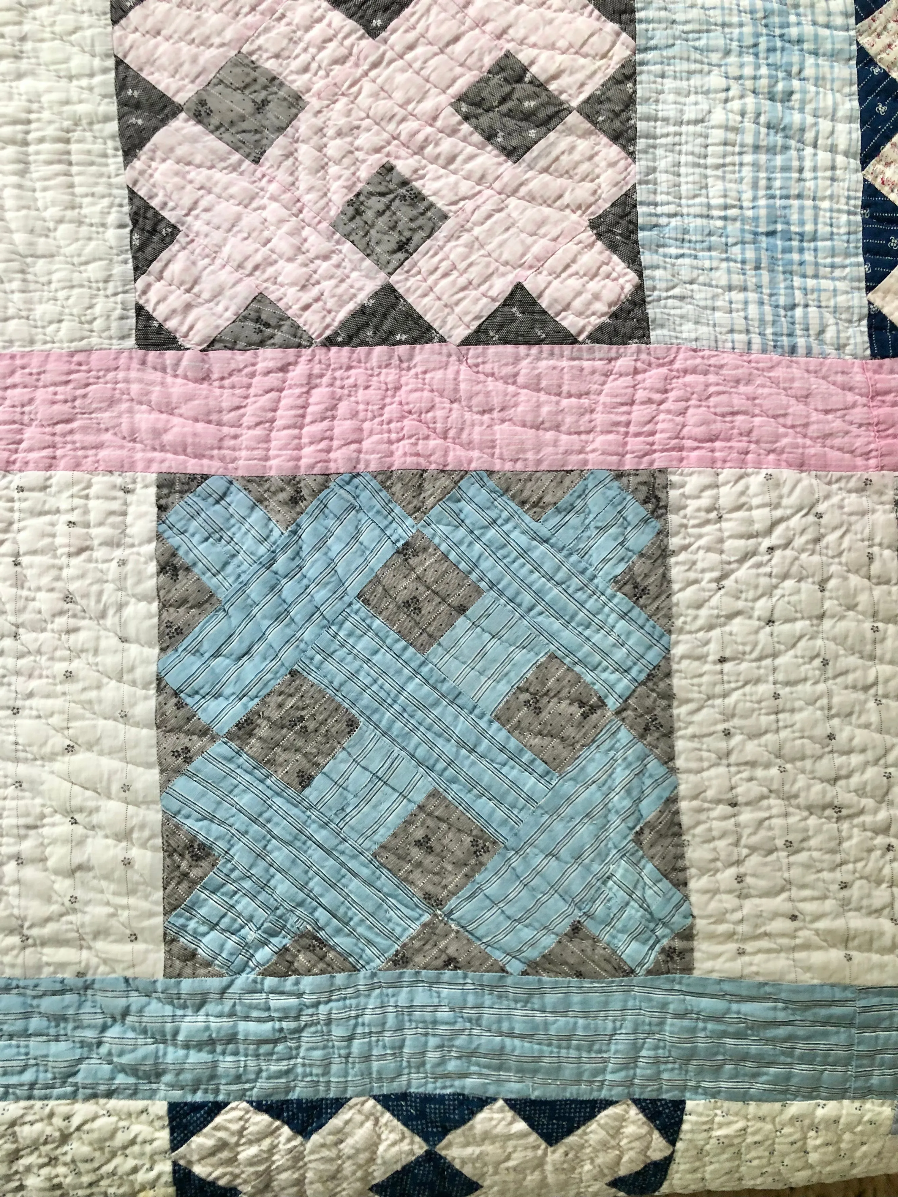 Antique 1900s Double T Quilt