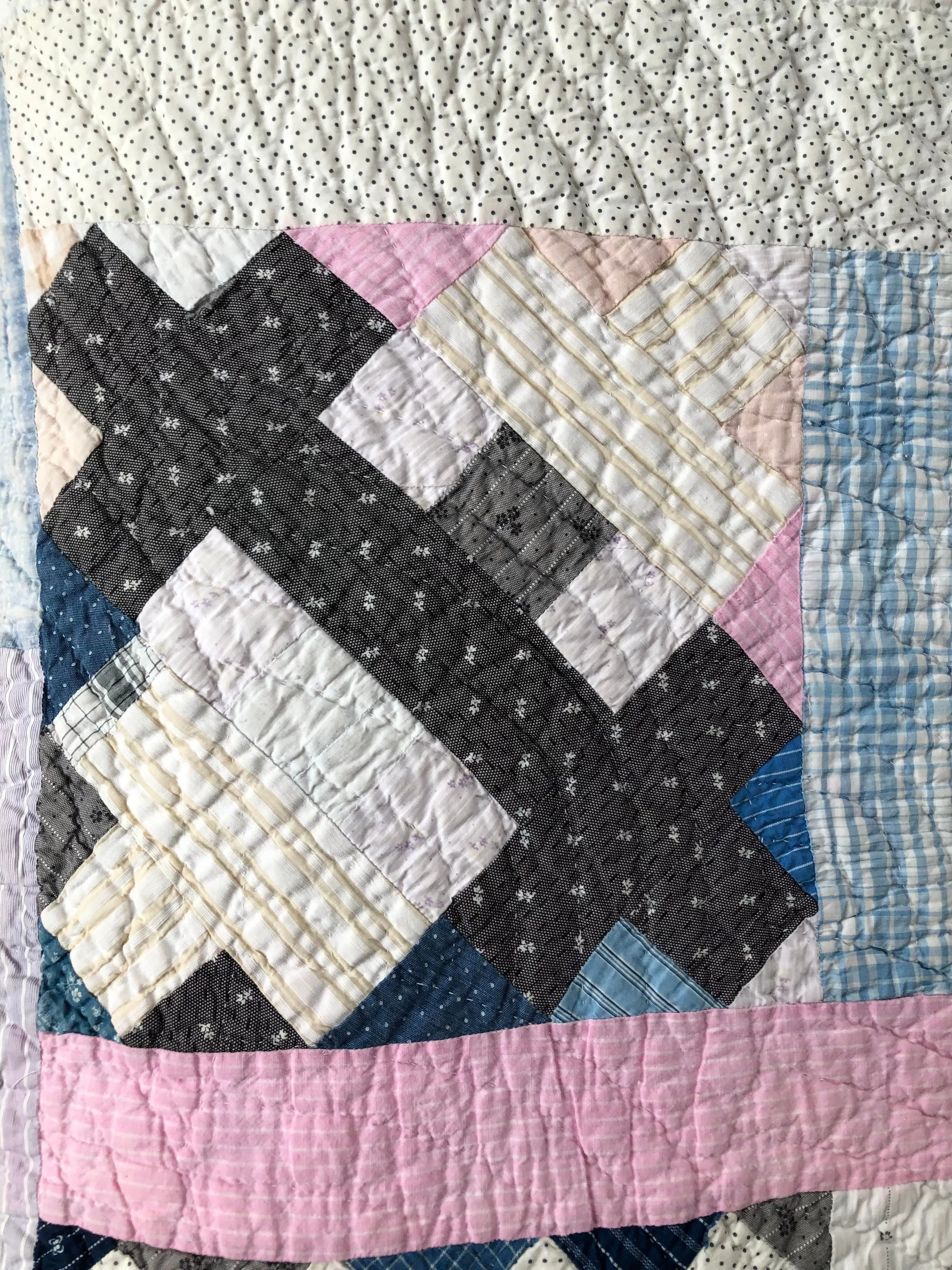 Antique 1900s Double T Quilt