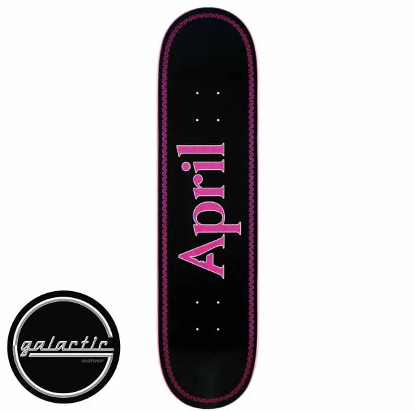 April Logo Pink On Black Deck 8.0