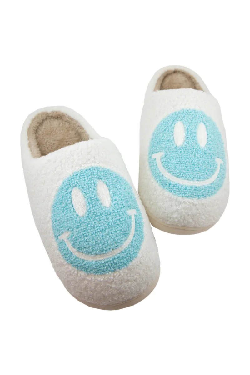 Aqua Happy Face Slippers