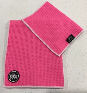 AquaPro 400A Waffle Weave Golf Towel Twin Pack - Pink/White