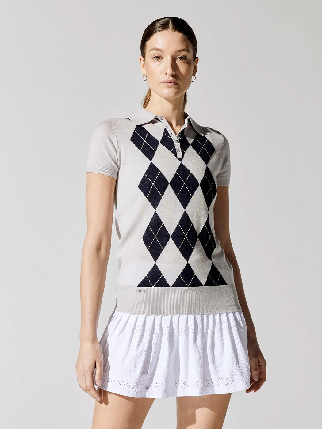 Argyle Polo - Grey And Blue