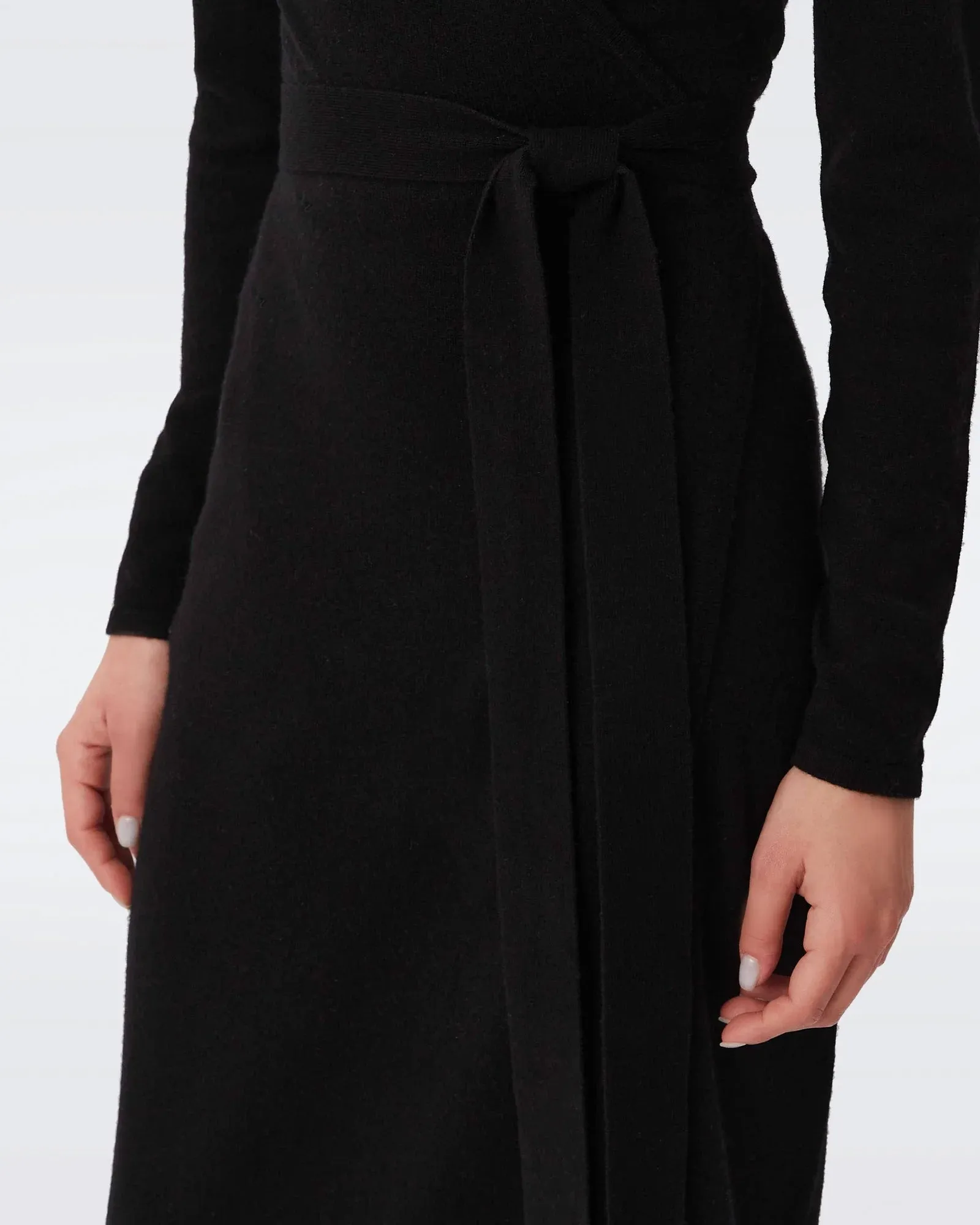 Astridknitted wrap dress, black