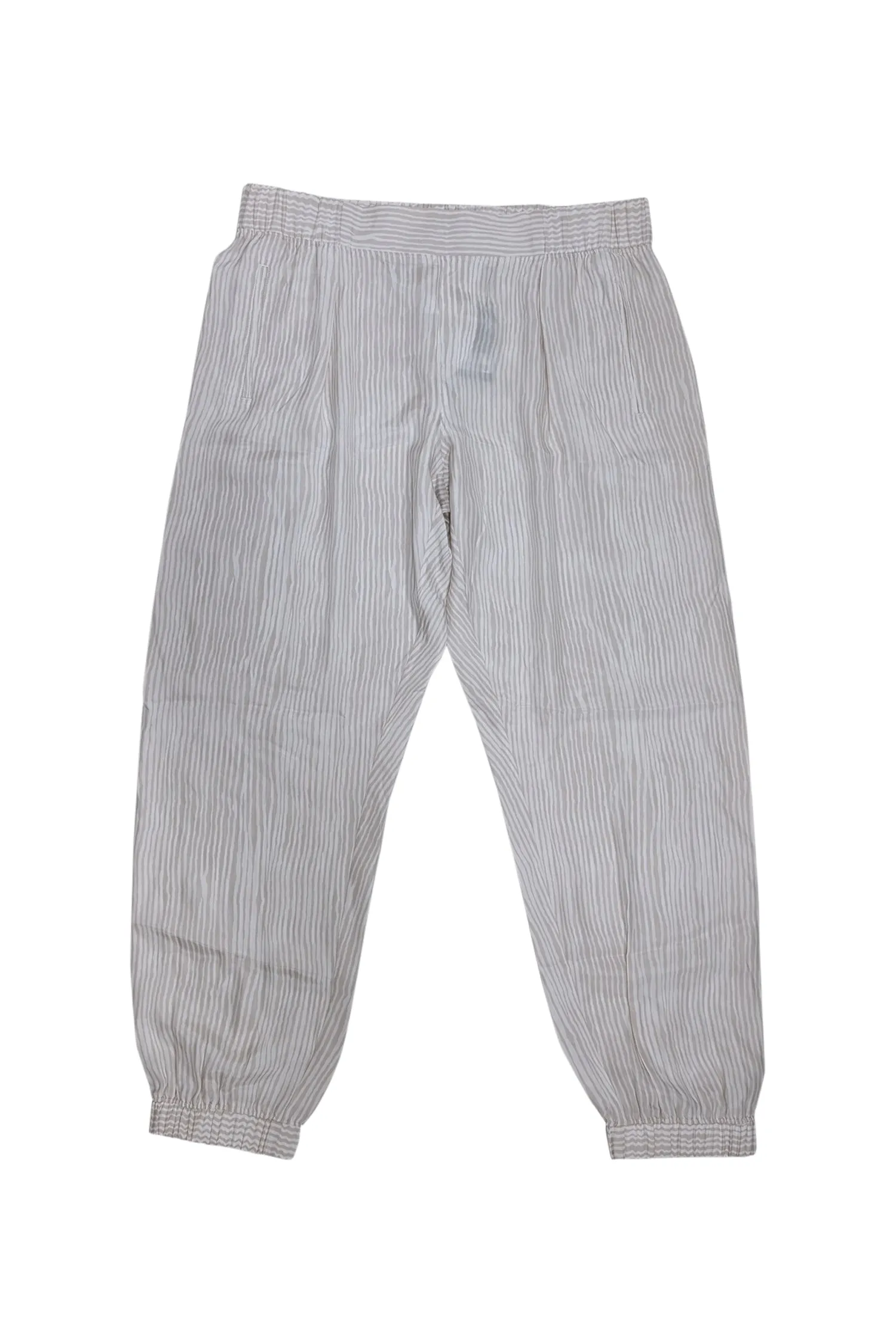 ATM - White & Beige Striped Silk Joggers Sz L