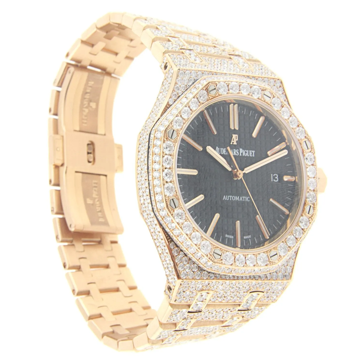 Audemars Piguet Royal Oak Pink Gold with Diamonds - 15400OR.OO.1220OR.01