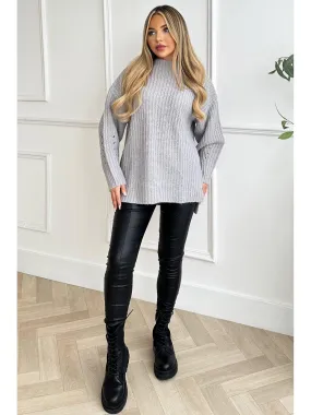 AX Paris Knitted Jumper - Grey