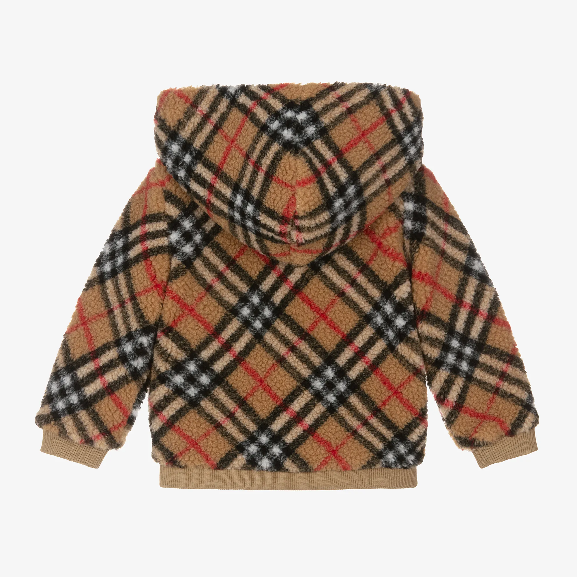 Baby Boys Beige Vintage Check Zip-Up Hoodie