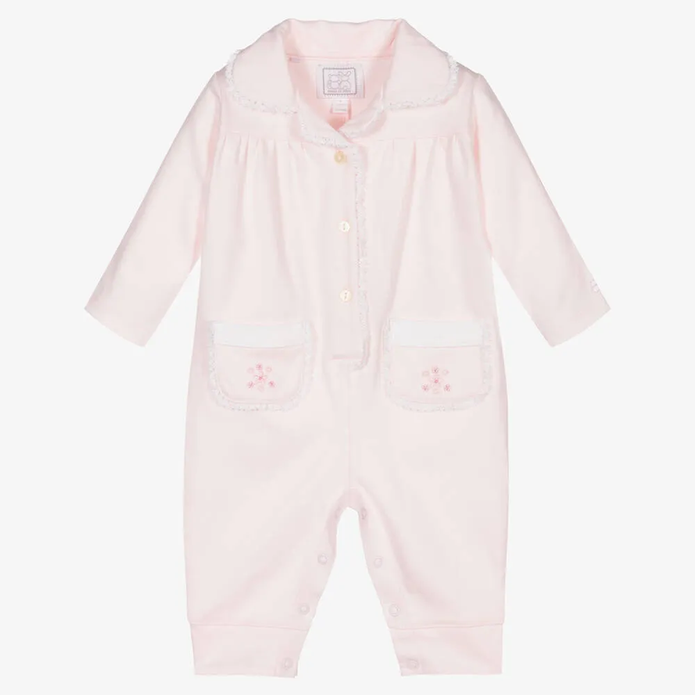 Baby Girls Pink Cotton Romper