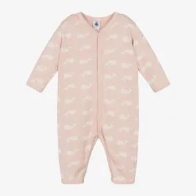 Baby Girls Pink Whale Cotton Romper