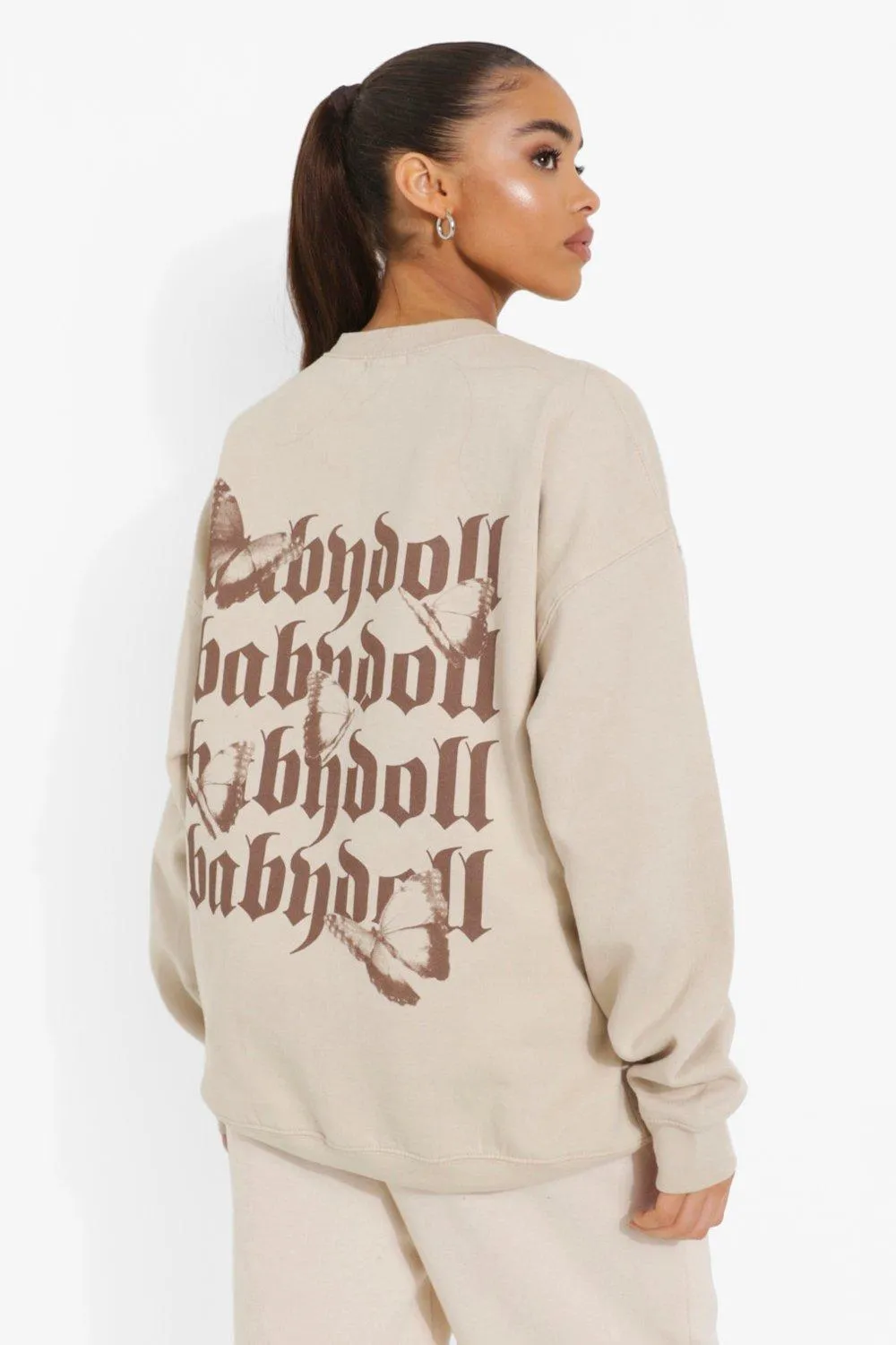 Babydoll Back Print Sweater