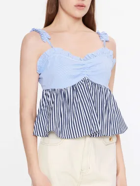 Babydoll Striped Sleeveless Top