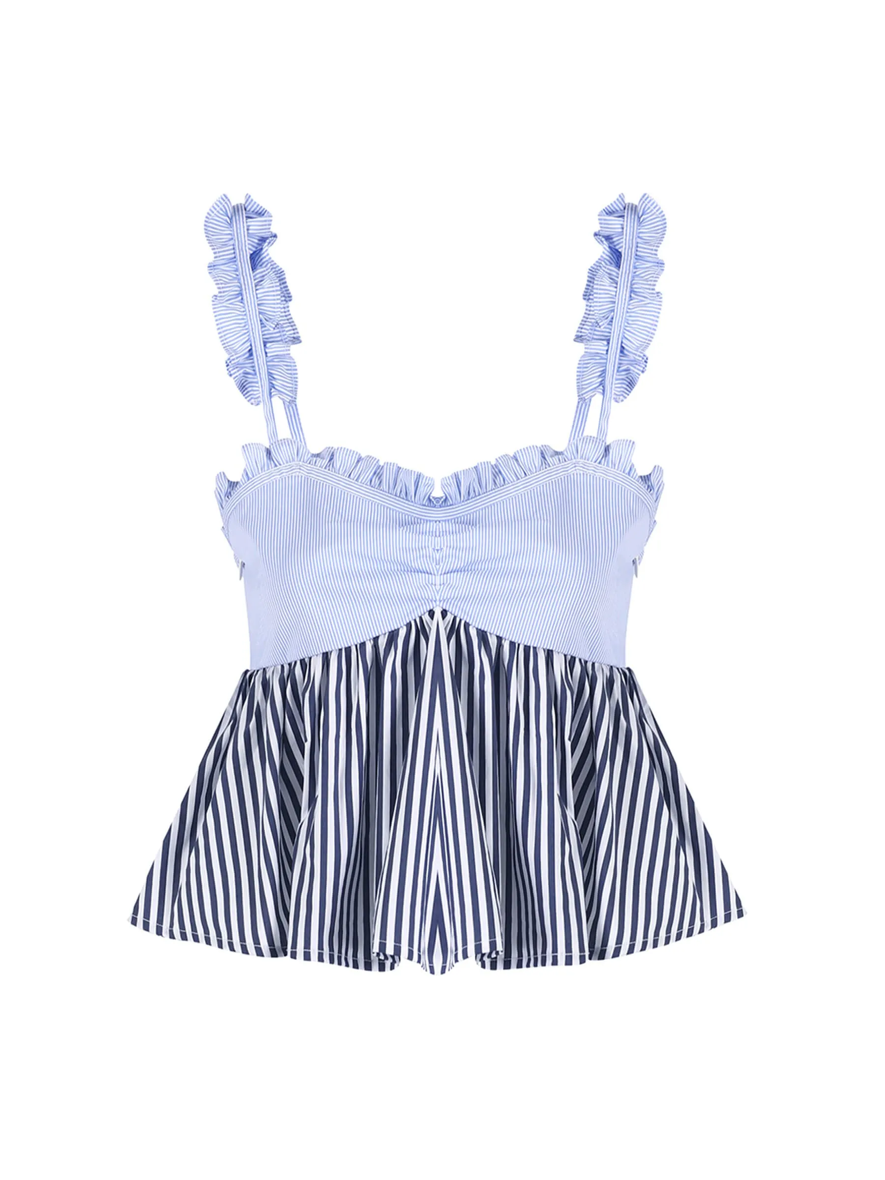 Babydoll Striped Sleeveless Top