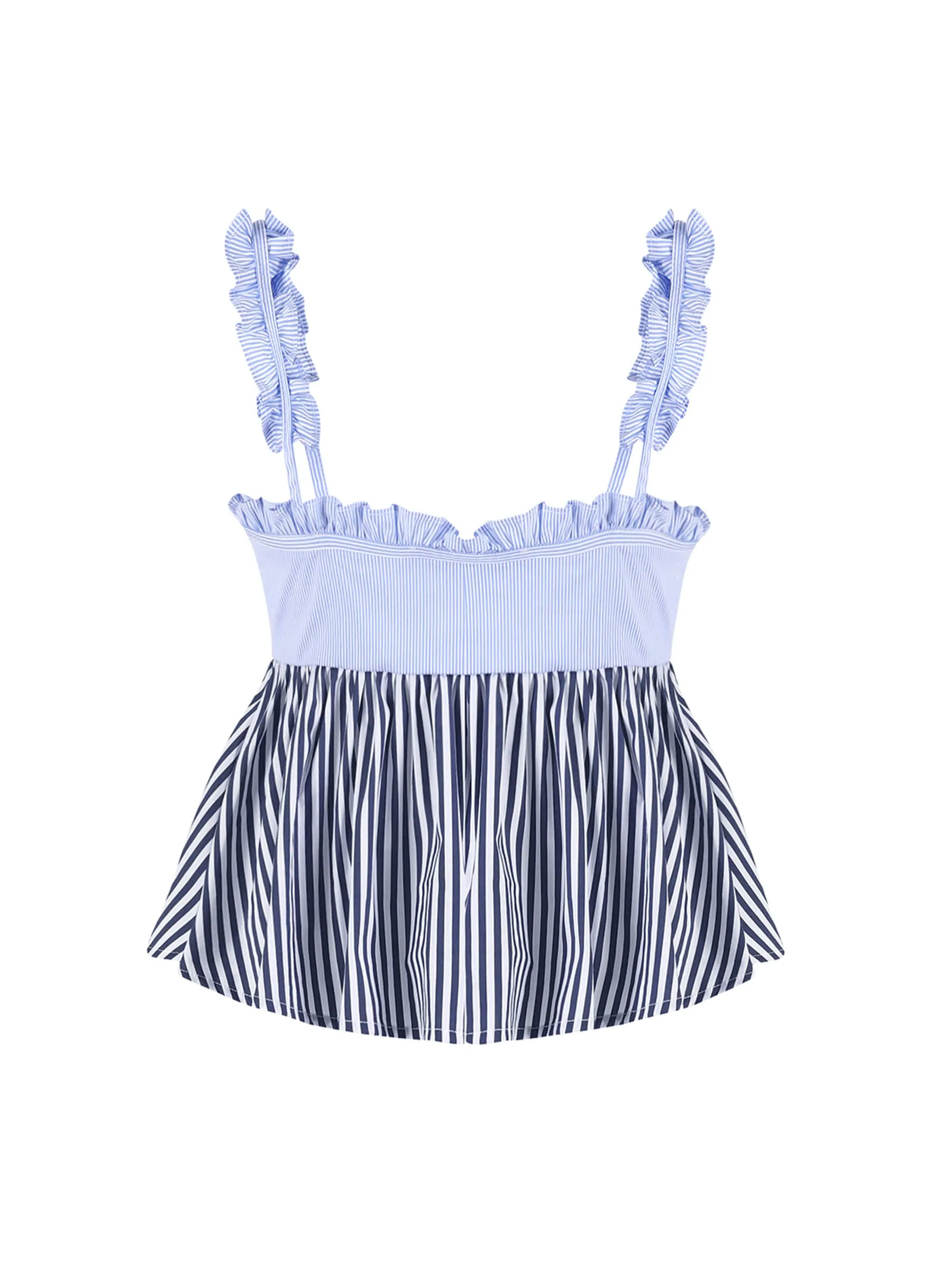 Babydoll Striped Sleeveless Top