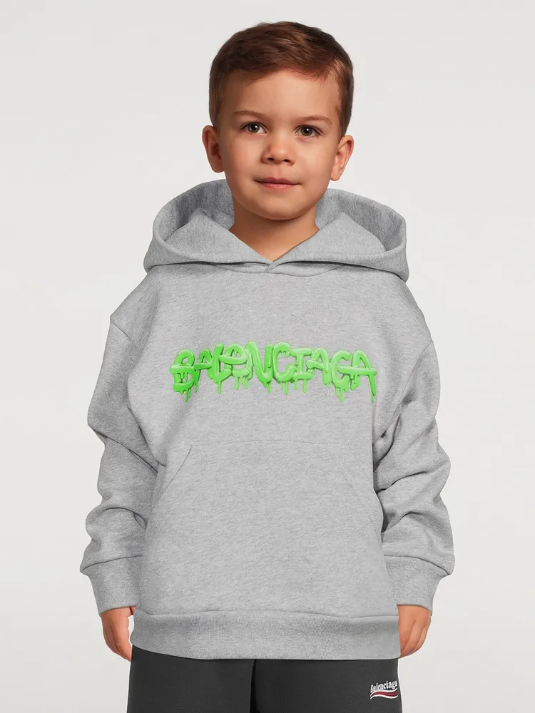 BALENCIAGA Kids Cotton Hoodie With Slime Logo