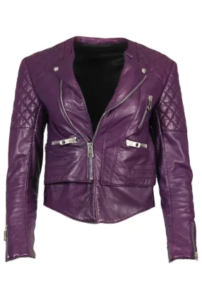 BALENCIAGA QUILTED LEATHER JACKET FR 36 UK 8
