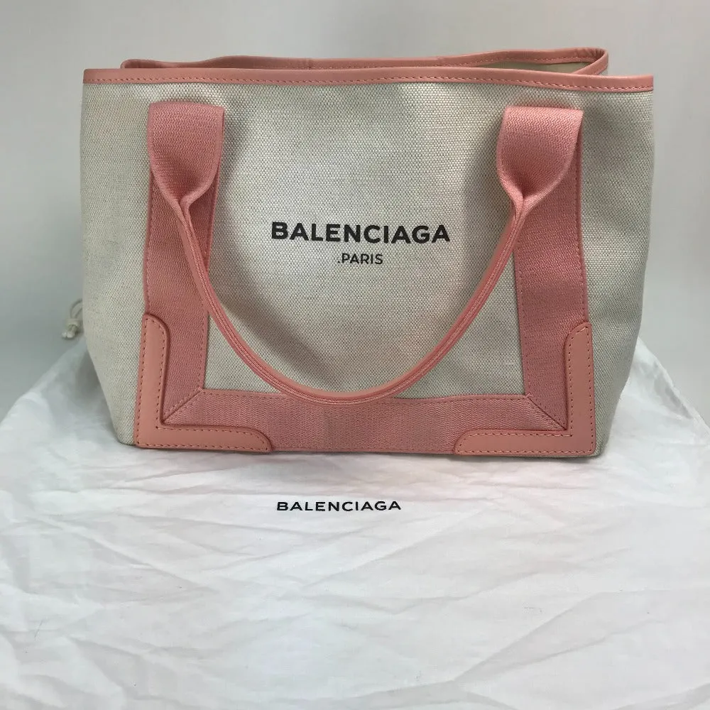 BALENCIAGA Tote Bag 339933 Canvas leather Natural / light pink Navy kabas S Women