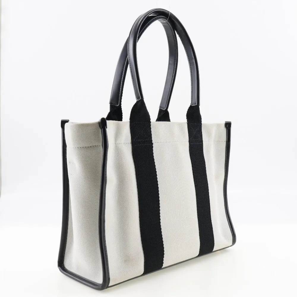 BALENCIAGA Tote Bag 671402 canvas Black / white 2WAYShoulder Small hardware Women