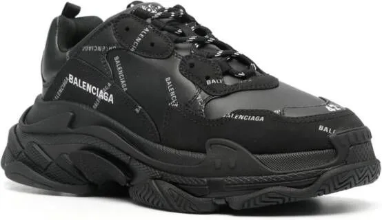 Balenciaga Triple S logo-print sneakers Black