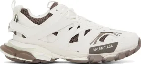 Balenciaga White & Brown Track Sneakers