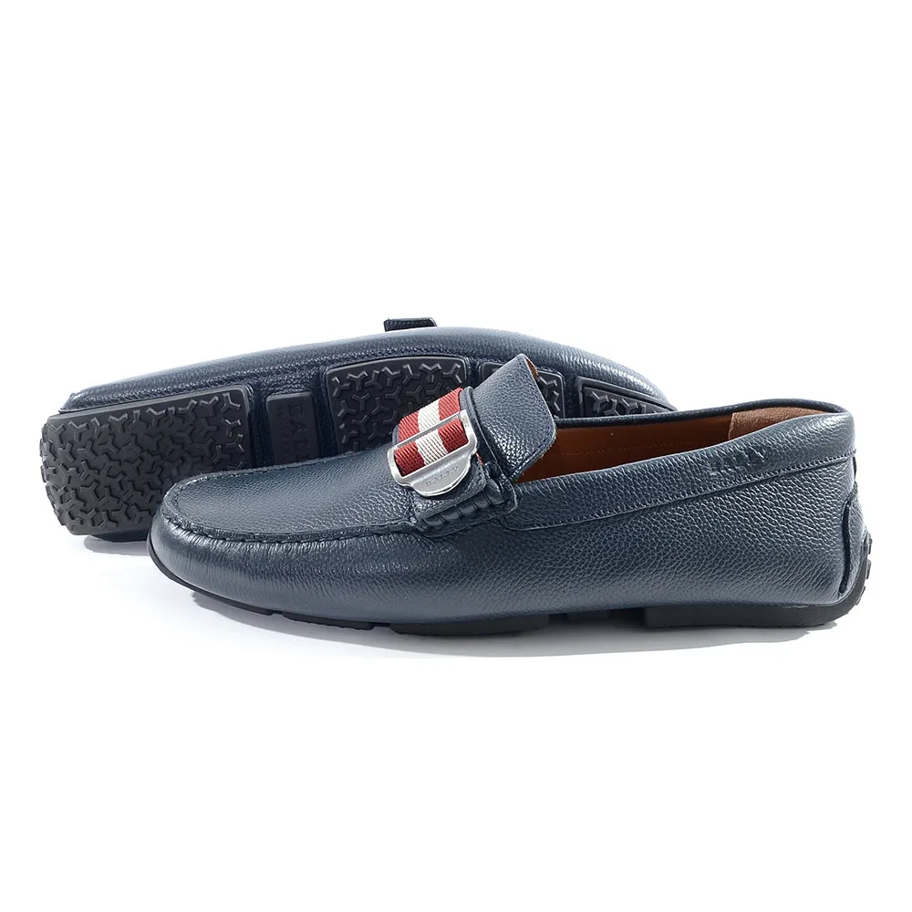 Bally Mens Slip on Boat Shoes in Navy