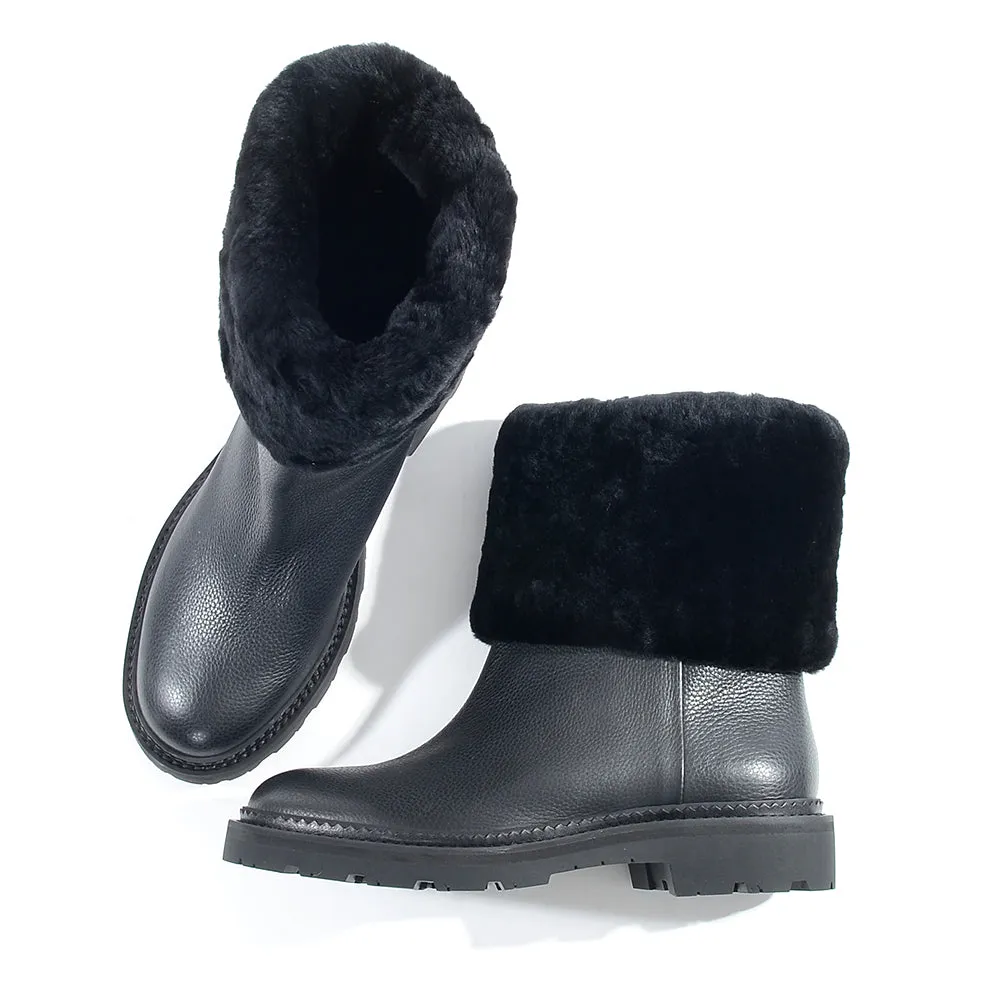 Bally Womens Boots with Fur Accessory in Black