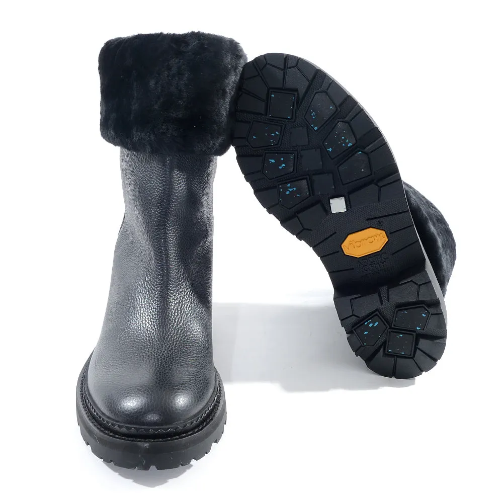 Bally Womens Boots with Fur Accessory in Black