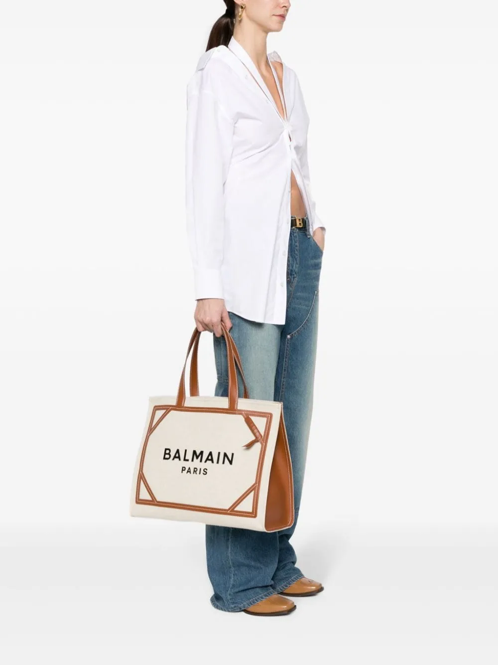 BALMAIN Fashionable Beige Tote Bag for Women - 2024 Collection