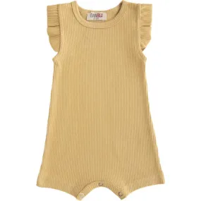 BANBLU Biscotti Ruffle Modal Romper, Yellow