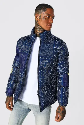 Bandana Puffer With Drip Face Sleeves