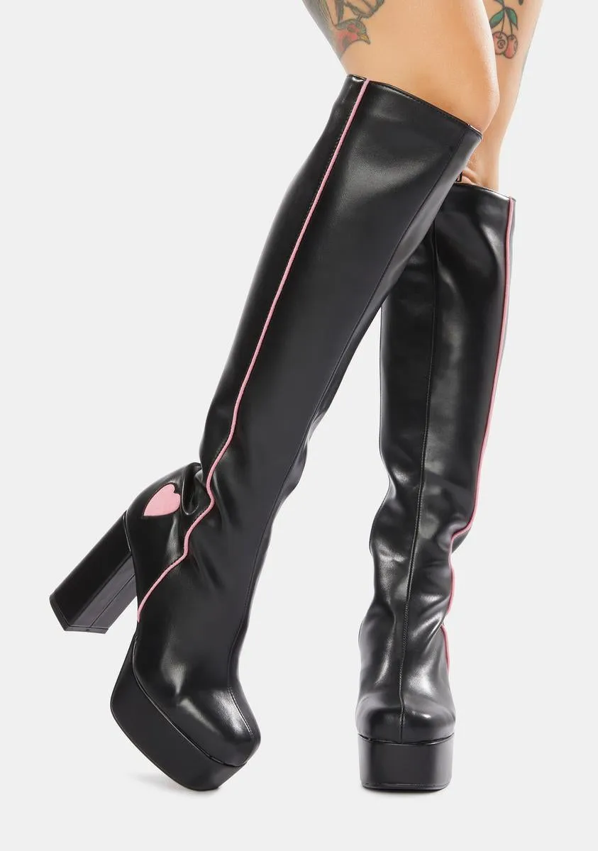 Barbie Girl Platform Knee High Boots-