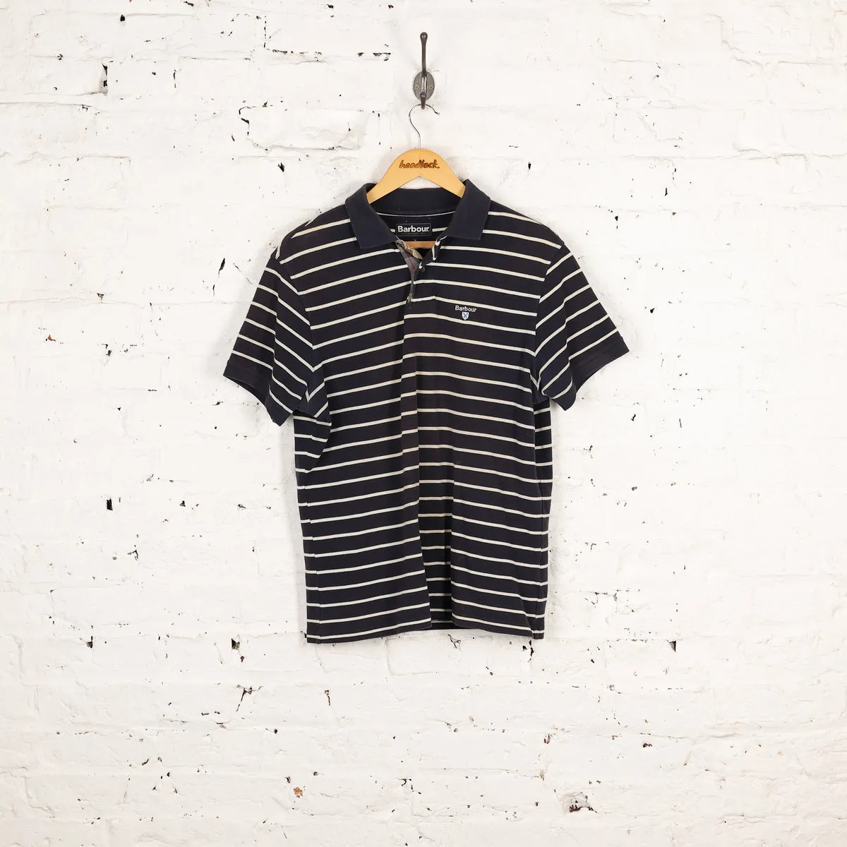 Barbour Striped Polo Shirt - Blue - M