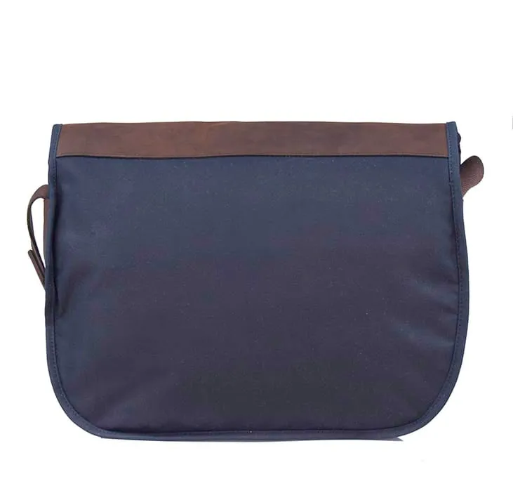 Barbour Wax Leather Tarras Bag Navy