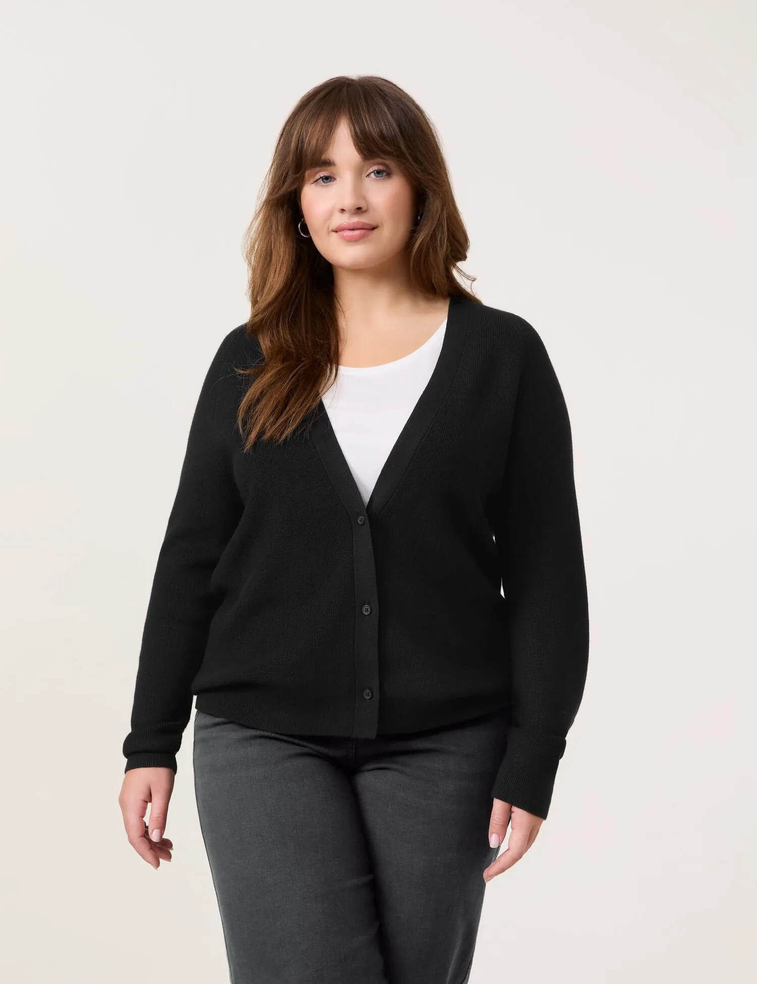 Basic rib knit cardigan