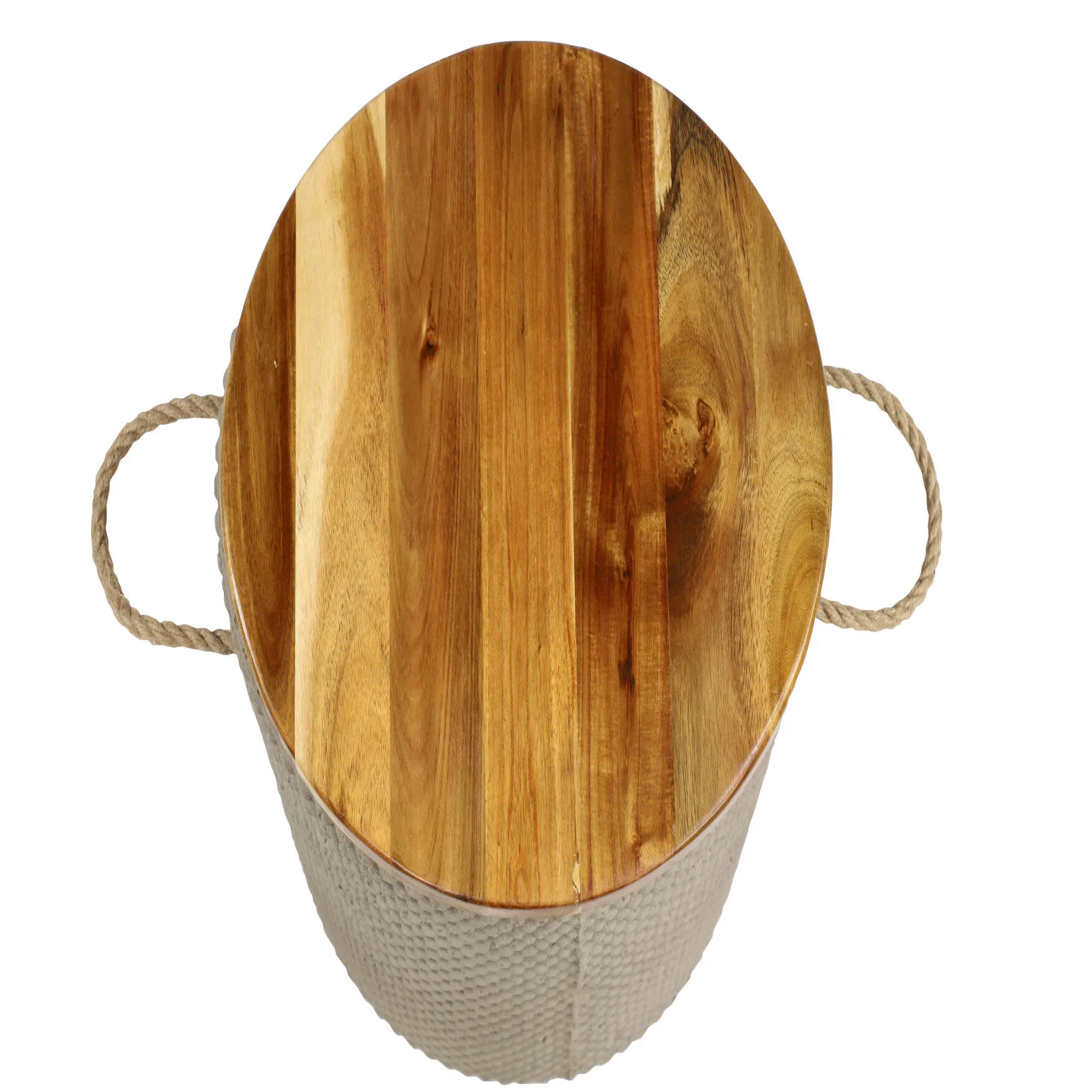 Beige Cement Modern Outdoor Accent Table