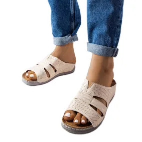 Beige light wedge sandals from Oliwia