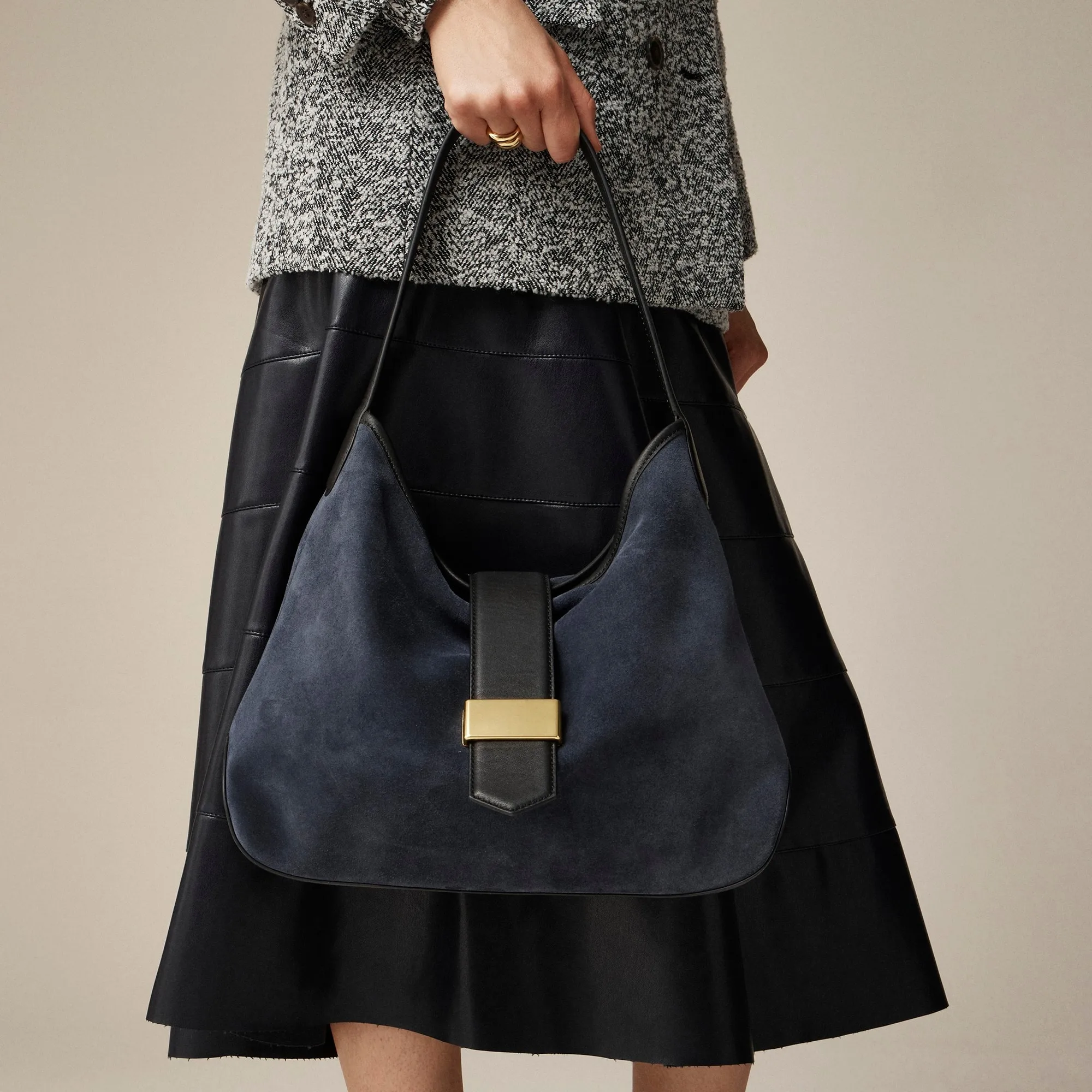 Berkeley suede and leather shoulder bag