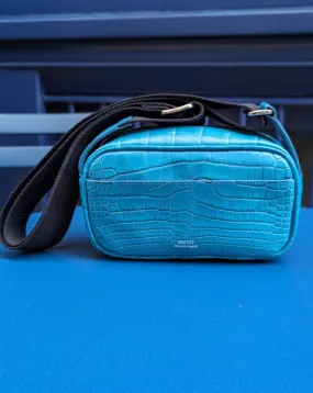 Bespoke Cross - Body Bag - Blue Crocodile