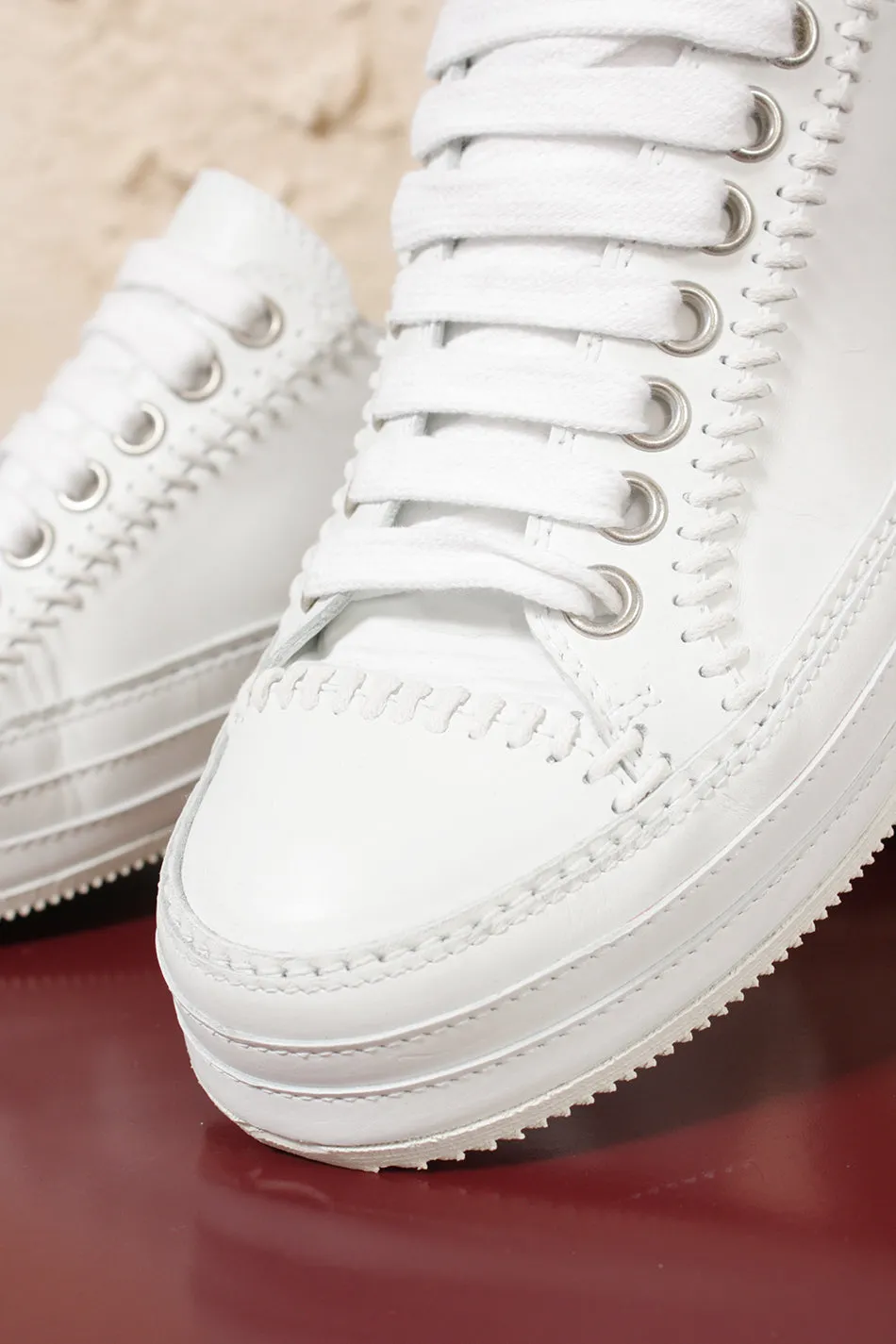 Bianco Leather Sneakers