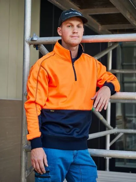 Bisley Hi Vis Fleece 1/4 Zip Pullover -(BK6989)-