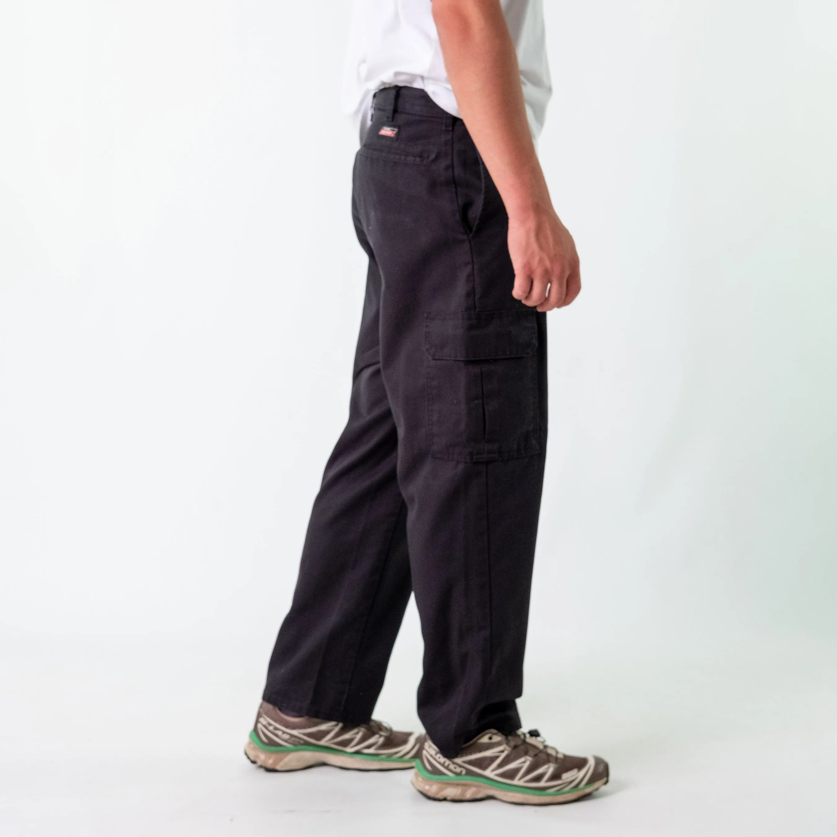 Black 90s Dickies Woven Cargo Pants Baggy Pants (34x30)