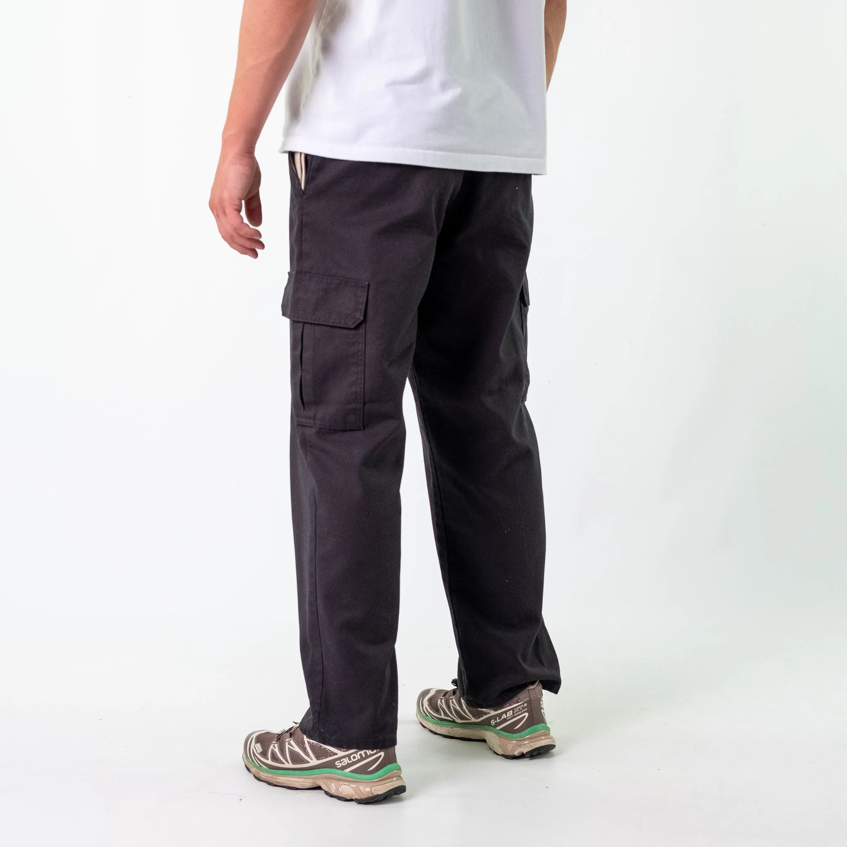 Black 90s Dickies Woven Cargo Pants Baggy Pants (34x30)