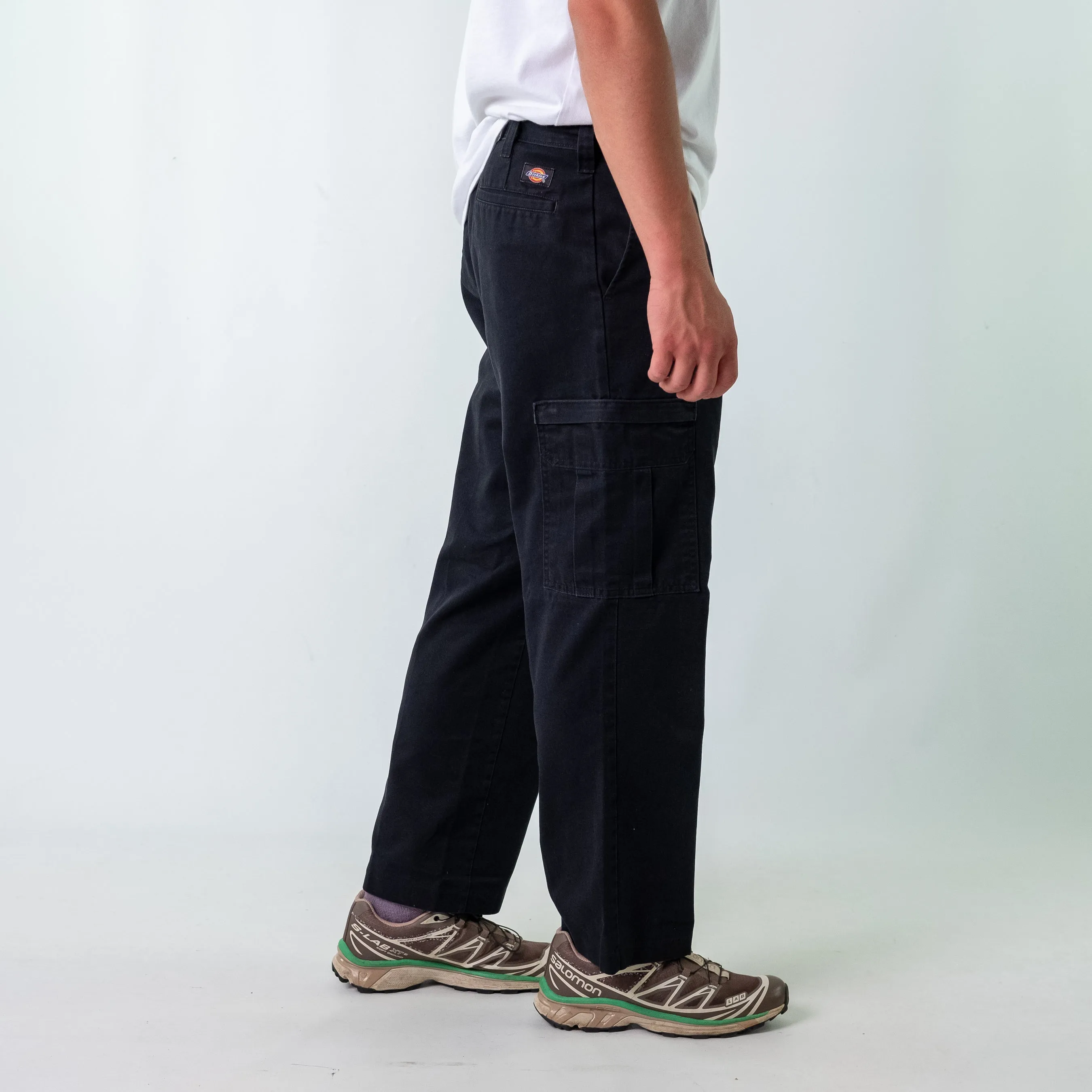 Black 90s Dickies Woven Cargo Pants Baggy Pants (34x32)