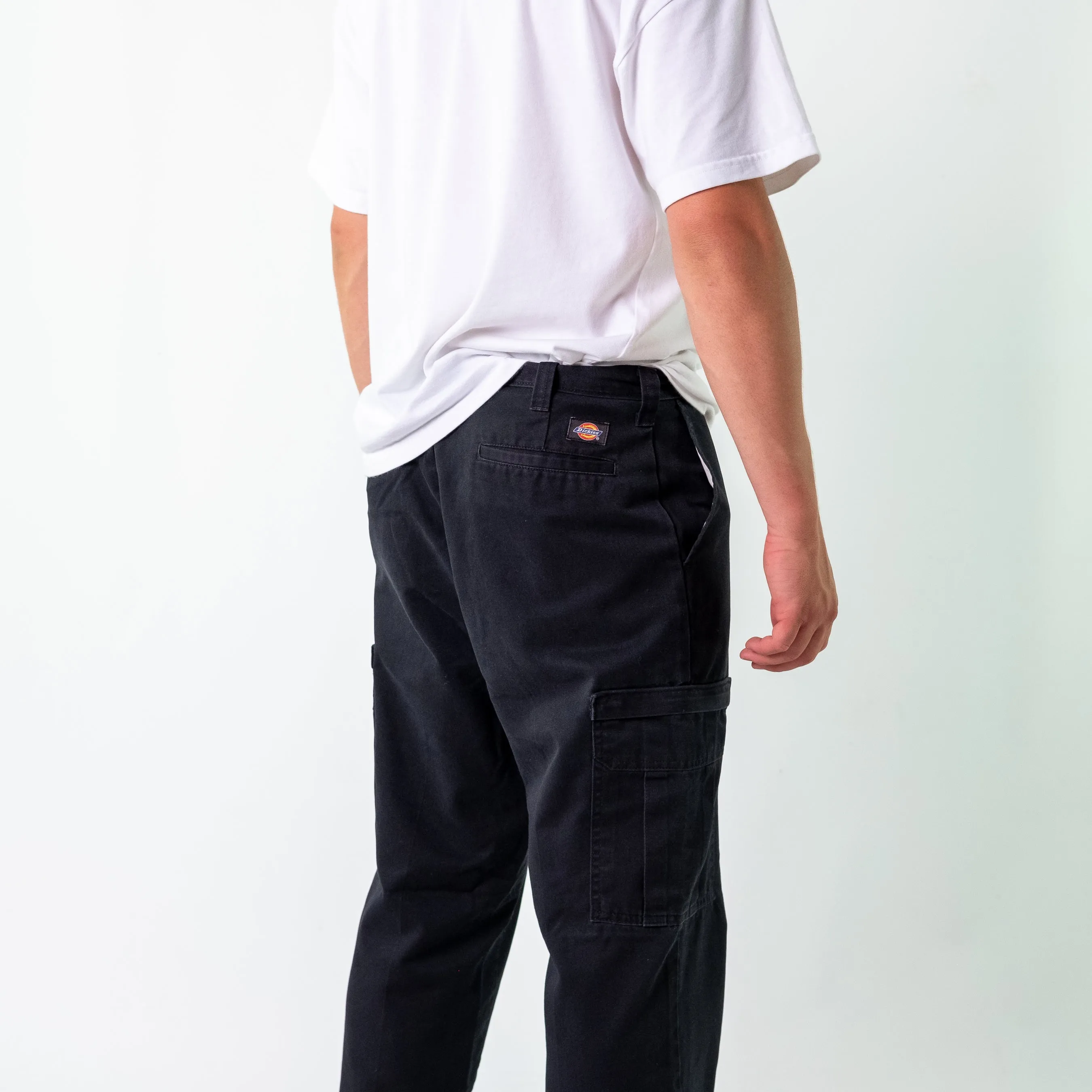 Black 90s Dickies Woven Cargo Pants Baggy Pants (34x32)