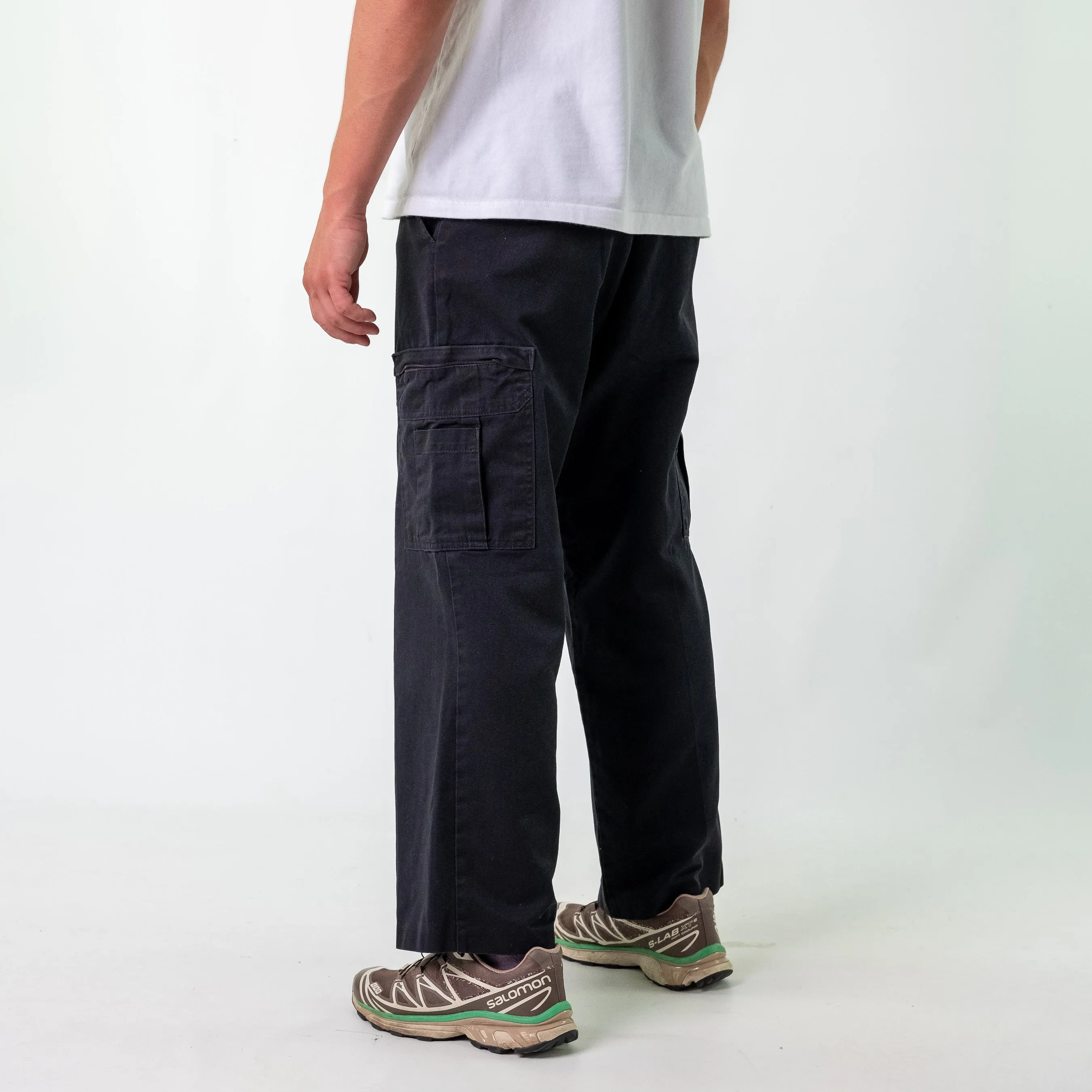 Black 90s Dickies Woven Cargo Pants Baggy Pants (34x32)