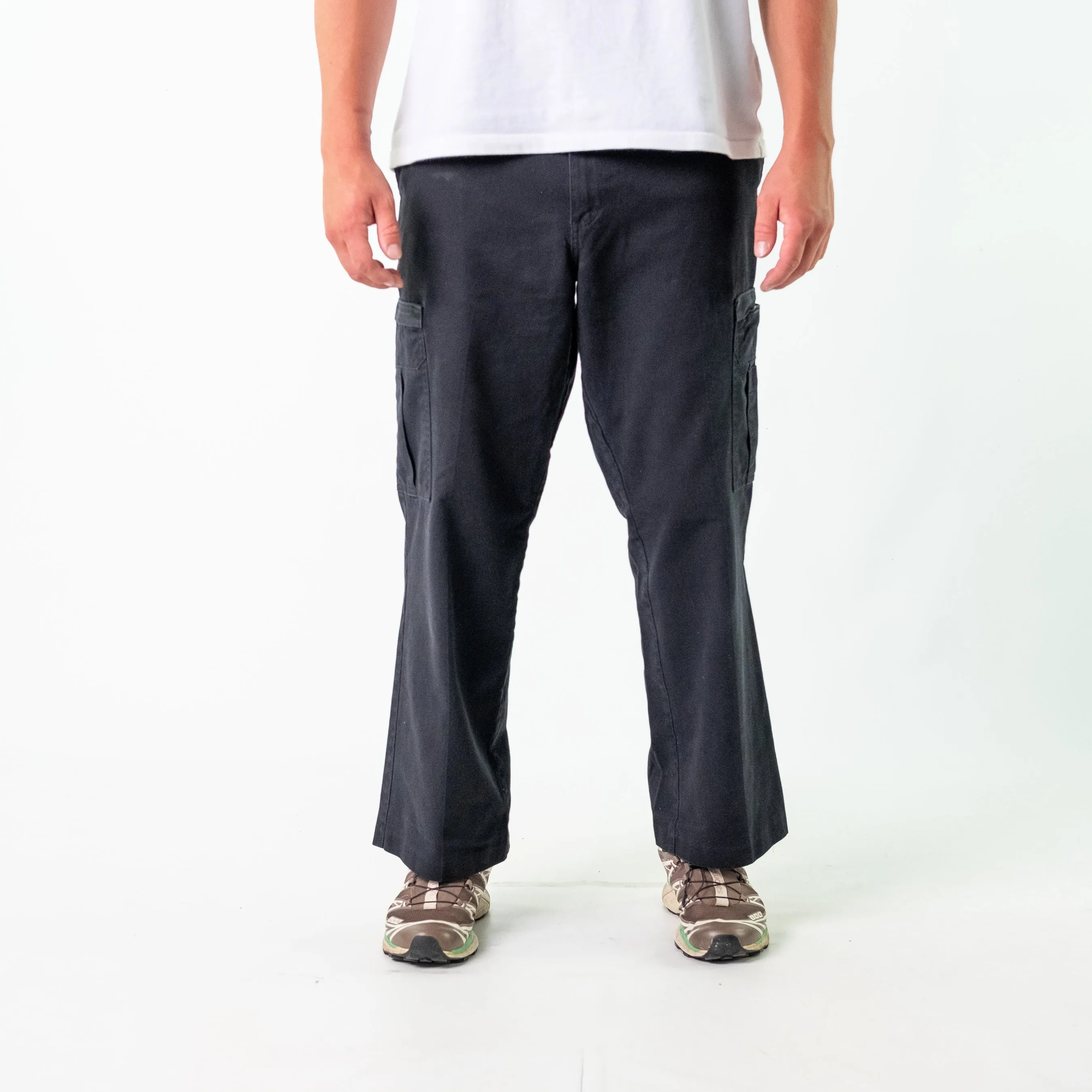 Black 90s Dickies Woven Cargo Pants Baggy Pants (34x32)