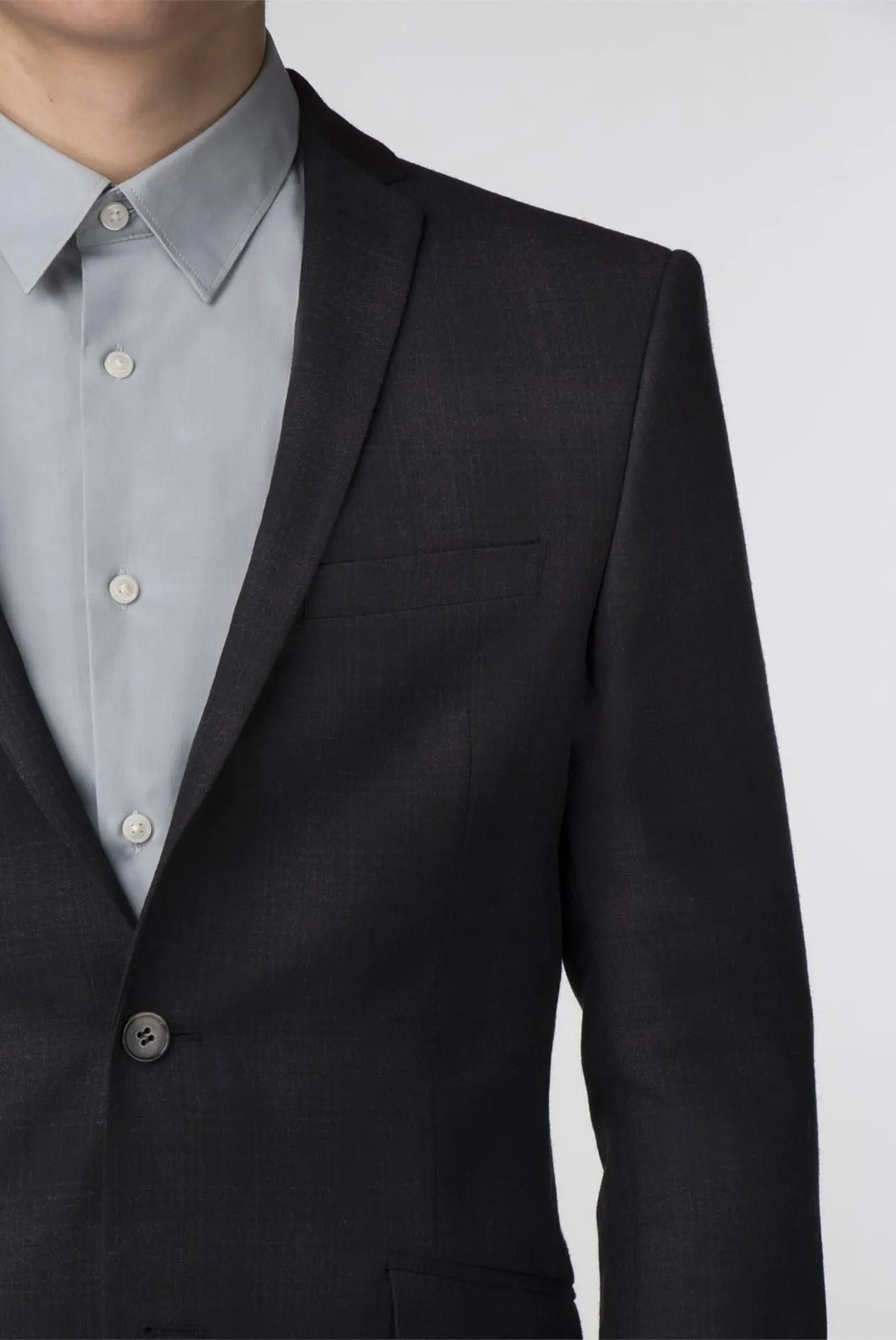 Black and Merlot Check Slim Fit Jacket