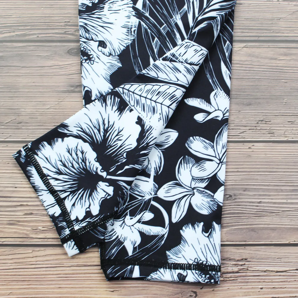 Black And White Sports Leggings Yoga Pants